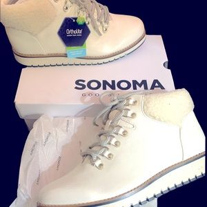 NEW IN BOX🥾 SONOMA WOMENS BOOT SIZE 10 REPELS RAIN/LIQUID- ORTHOLITE COMFORT